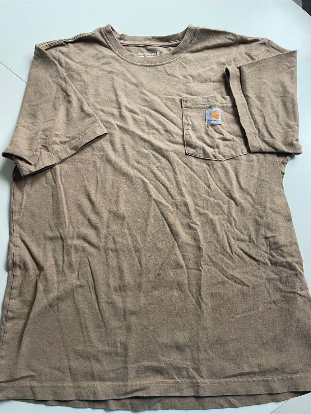 Carhartt Short-Sleeve Pocket Tee in Light Brown